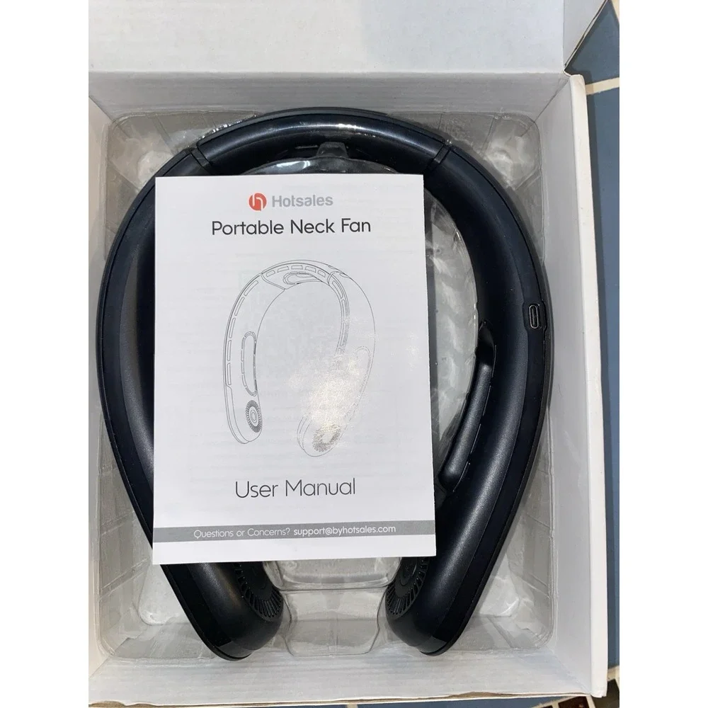 Hotsales Neck Fan, Hands Free Bladeless Fans Portable Rechargeable‎ Black